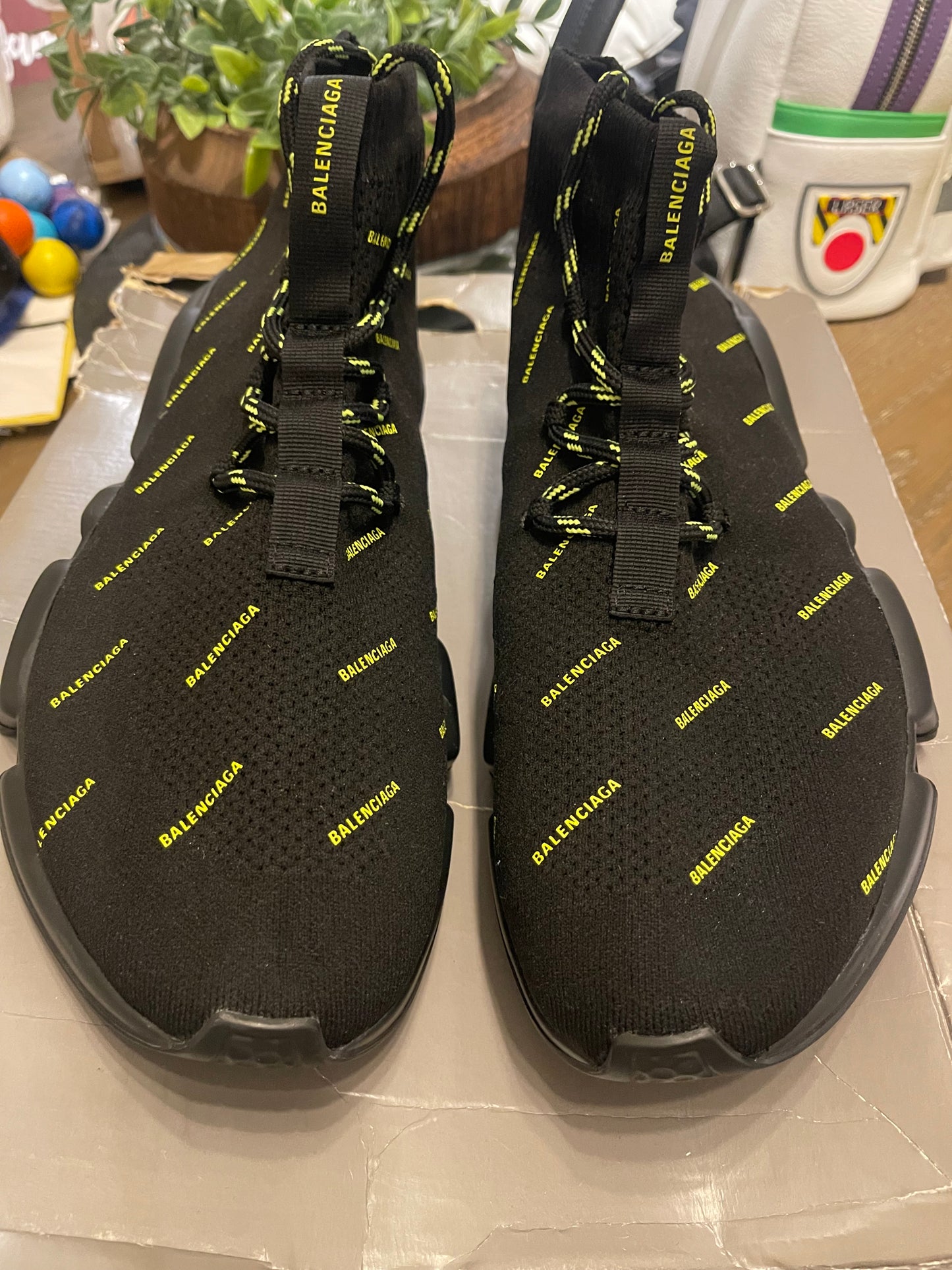 Balenciaga Speed Trainer lace Up Neon Logo size 45 EU / 12 US Men