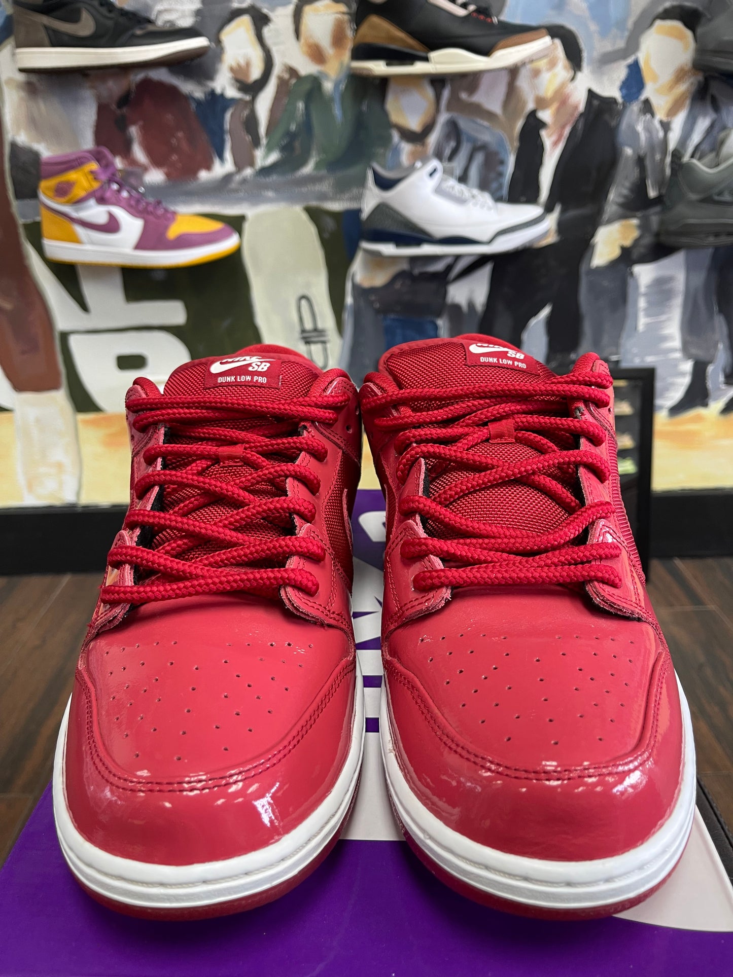 Dunk low Pro SB ‘ Red Patent Leather ‘ Size 13