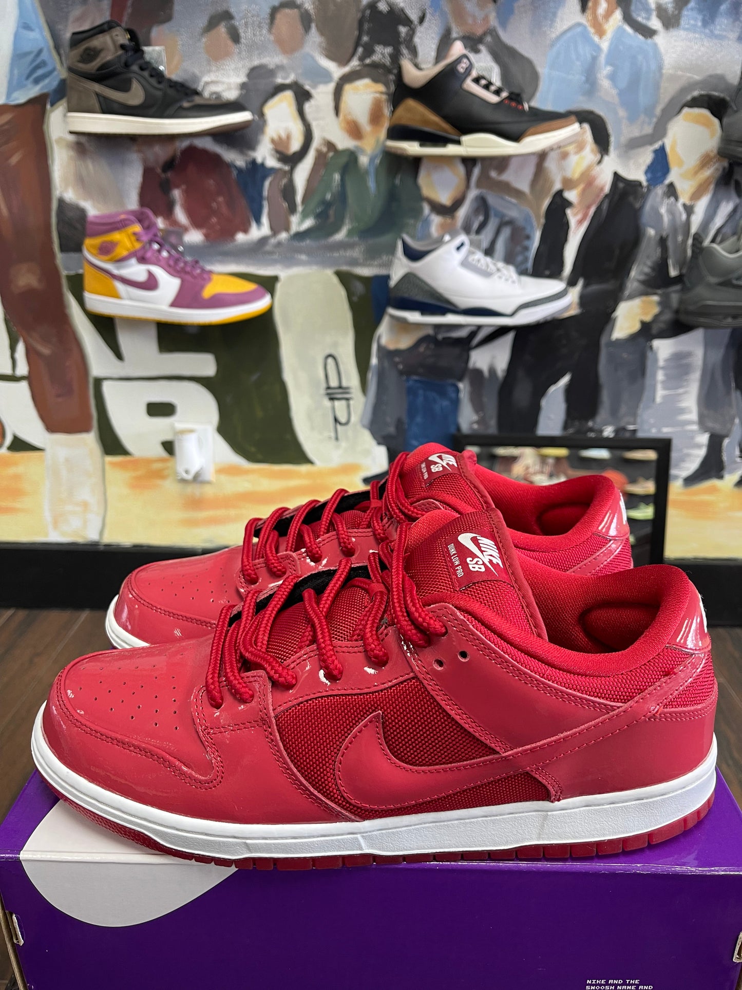 Dunk low Pro SB ‘ Red Patent Leather ‘ Size 13