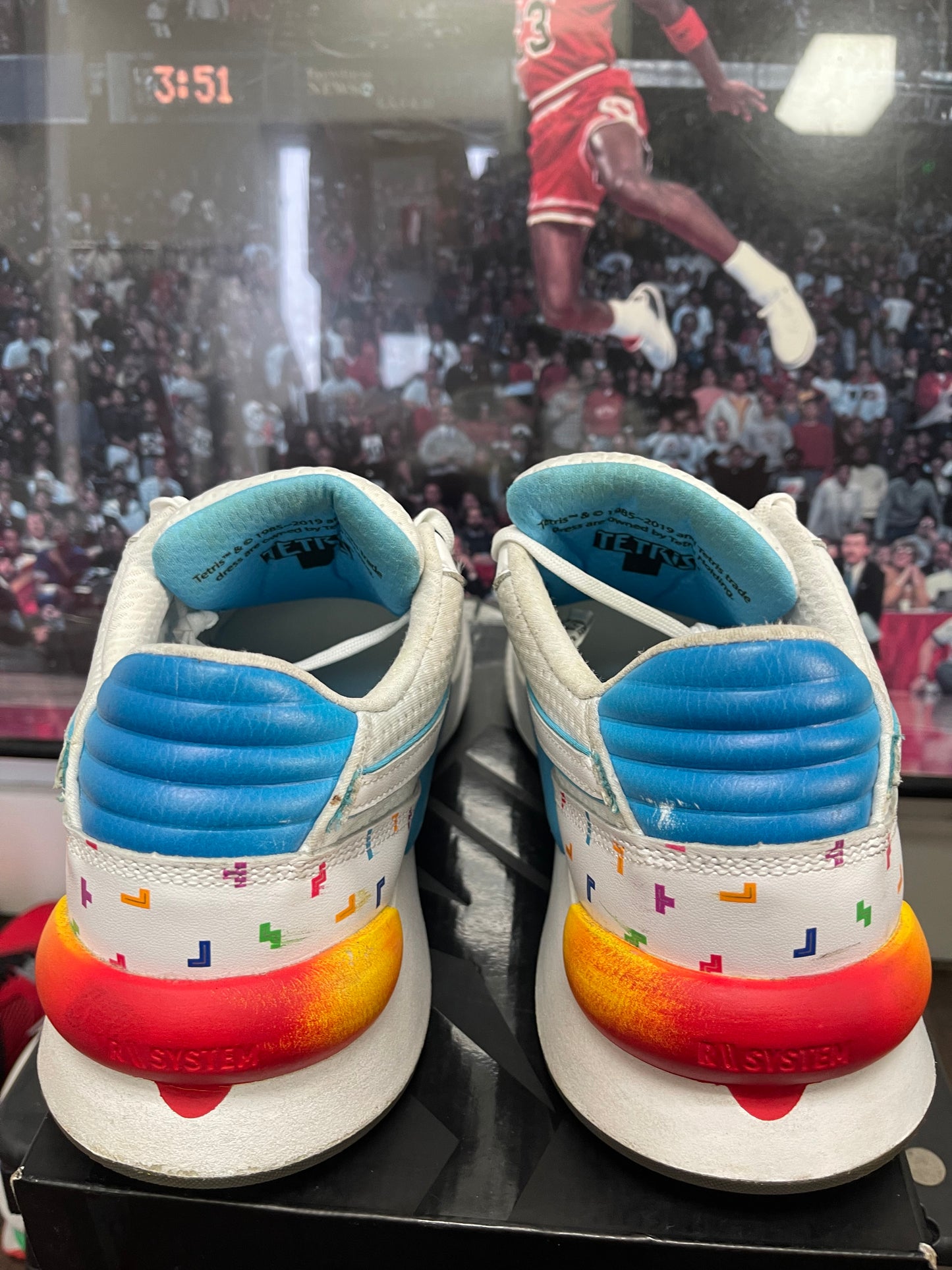 Puma x RS-X Trainer in white, blue, and pink #PumaTrainers ❌ Tetris size 12