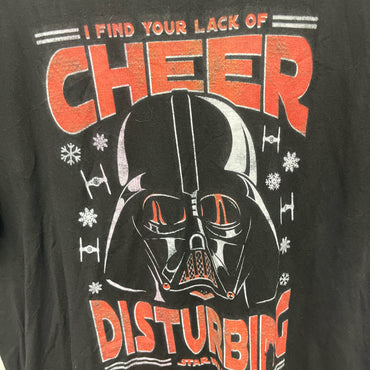 Black Star Wars Cheer Disturbing T-shirt #StarWars #Holidays size large