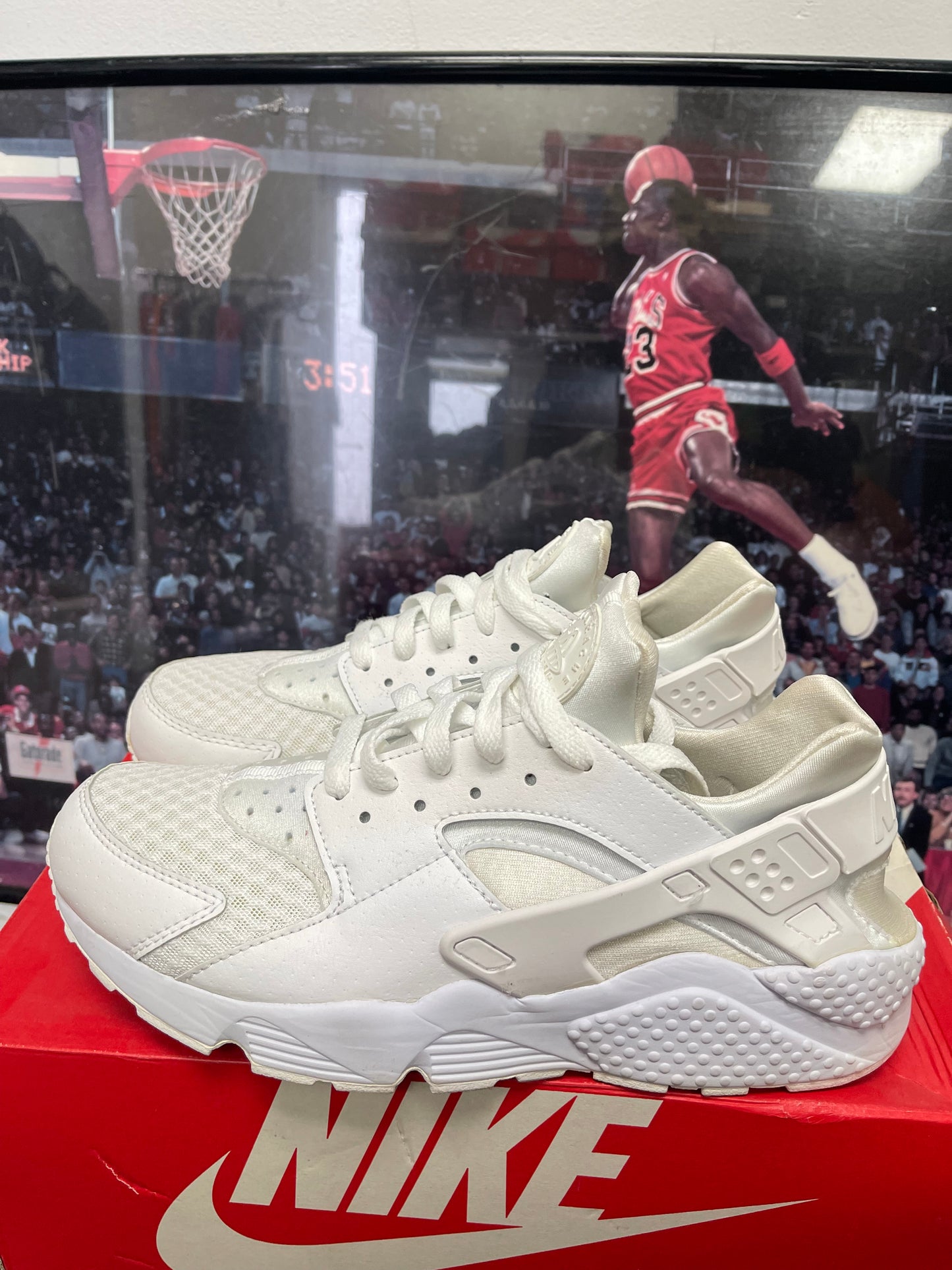 Nike Air Huarache white trainers size 10 men