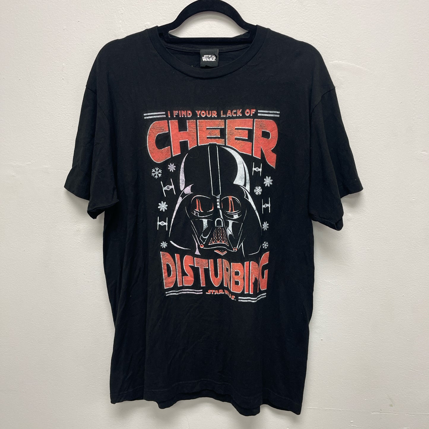 Black Star Wars Cheer Disturbing T-shirt #StarWars #Holidays size large