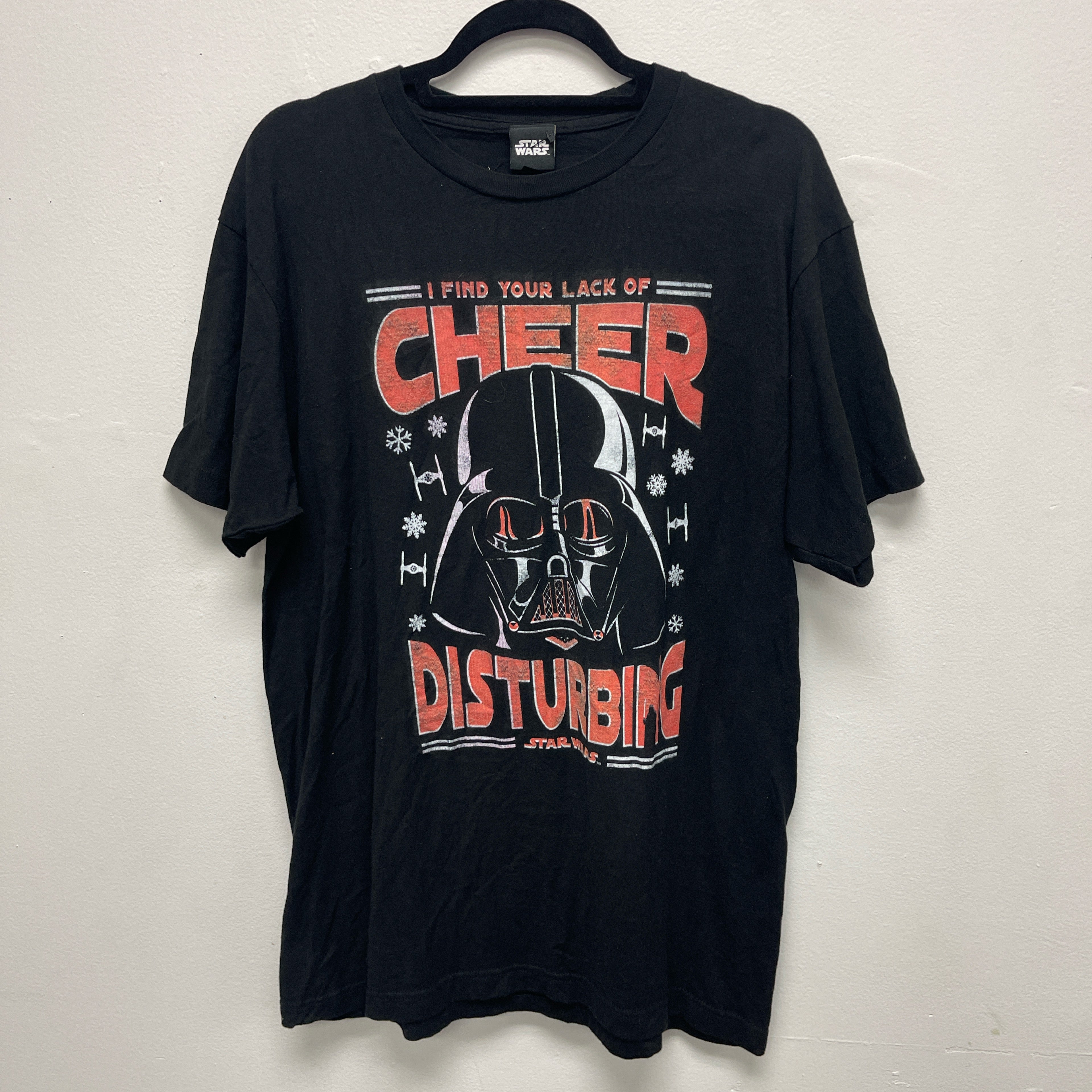 Black Star Wars Cheer Disturbing T-shirt #StarWars #Holidays size large