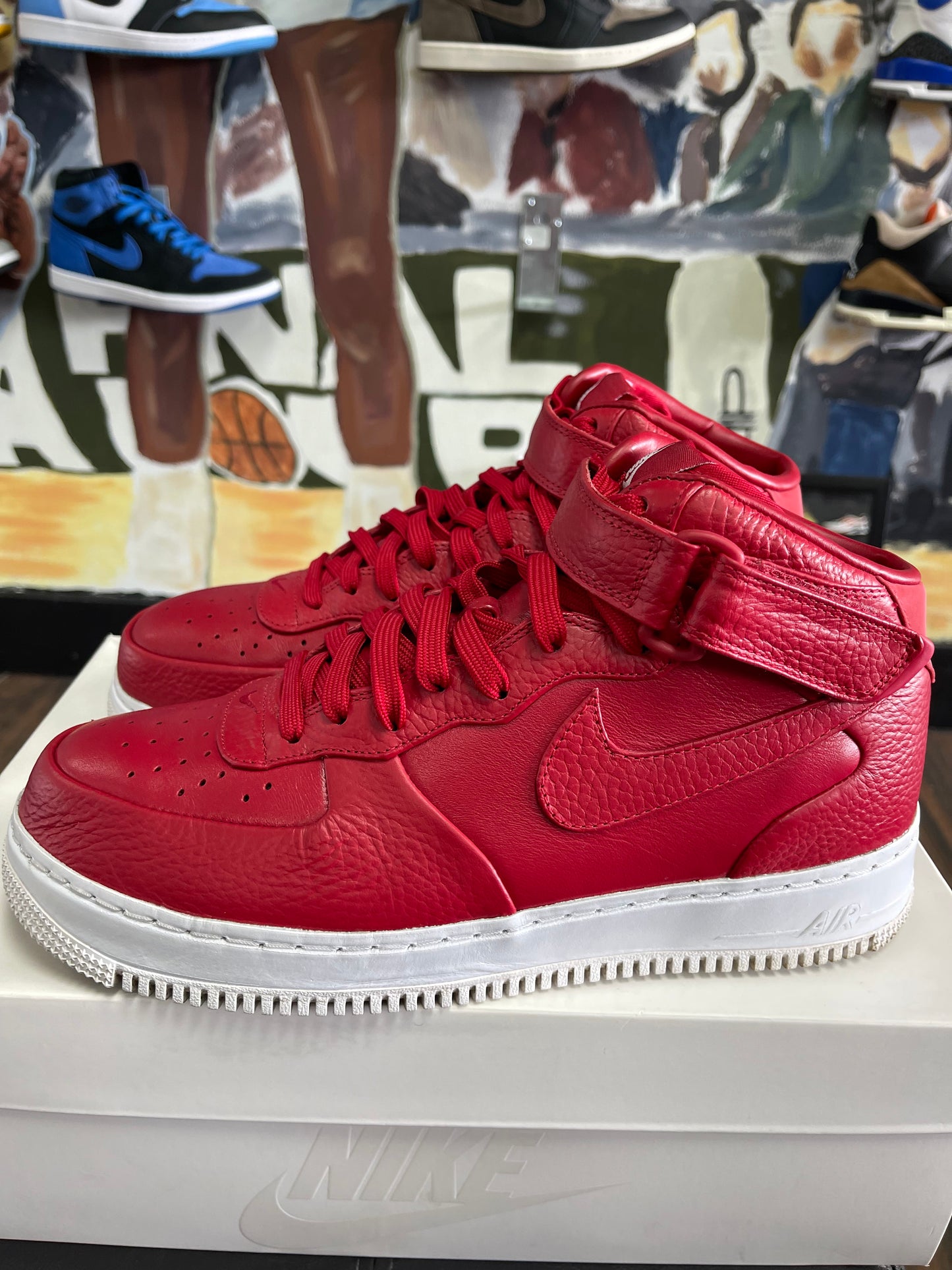 Nike lab Air Force 1 Mid ‘ Gym Red ‘ Size 10