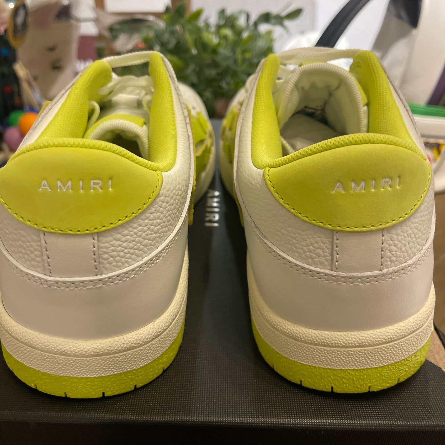 Amiri Skel Top Low ‘ White Lime ‘ size 12